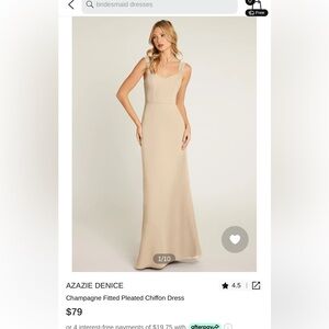Azazie Bridesmaid Dress - Size 18. Only length is altered